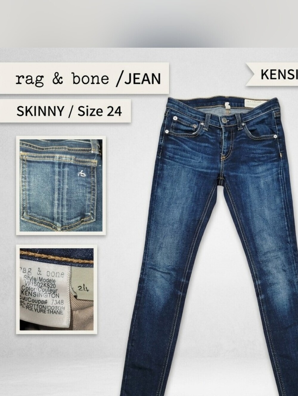 EUC Rag & Bone Women's Kensington Skinny Jeans - Size 24